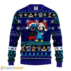 Cute Stitch And Mickey Mouse Disney Ugly Christmas Sweater