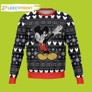 Dabbing Mickey Merry Xmas Disney Ugly Christmas Sweater