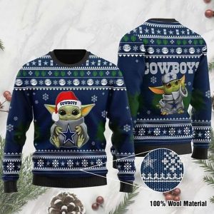 Dallas Cowboys Baby Yoda Love Ugly Christmas Sweater – Dallas Cowboys Ugly Christmas Sweater