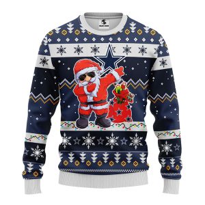 Dallas Cowboys Dabbing Santa Claus NFL Christmas Ugly Sweater – Dallas Cowboys Ugly Christmas Sweater