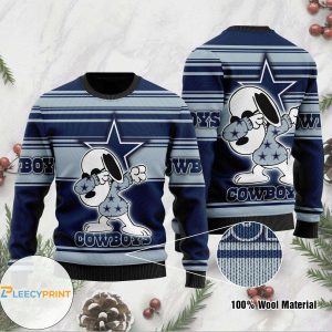 Dallas Cowboys Dabbing Snoopy Ugly Christmas Sweater Holiday – Cowboys Ugly Christmas Sweater