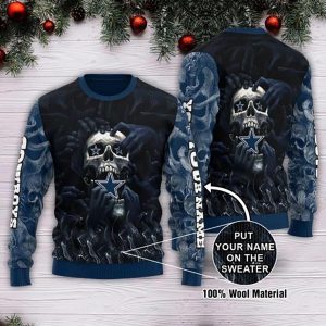 Dallas Cowboys Dead Skull Personalized Ugly Sweater – Dallas Cowboys Ugly Sweater