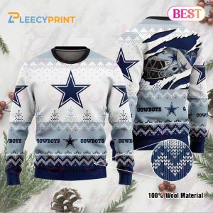 Dallas Cowboys Dream In Heart Custom Ugly Christmas Sweater – Dallas Cowboys Ugly Christmas Sweater