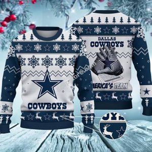 Dallas Cowboys Football Gloves Ugly Christmas Sweater America’s Team – Dallas Cowboys Christmas Sweater