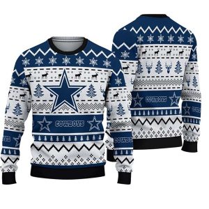 Dallas Cowboys Football Team Ugly Christmas Sweater Reindeer – Cowboys Ugly Sweater