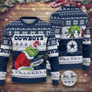 Dallas Cowboys Grinch Stolen Ugly Christmas Sweater Football Fan – Dallas Cowboys Christmas Sweater