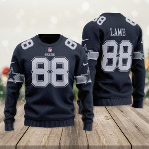 Dallas Cowboys Lamb No 88 Ugly Christmas Sweater – Cowboys Ugly Sweater