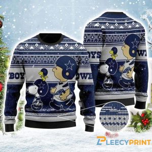Dallas Cowboys Snoopy Charlie Brown Ugly Christmas Sweater – Cowboys Ugly Christmas Sweater