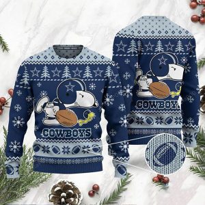 Dallas Cowboys Snoopy Play Football Ugly Christmas Sweater – Dallas Cowboys Ugly Christmas Sweater