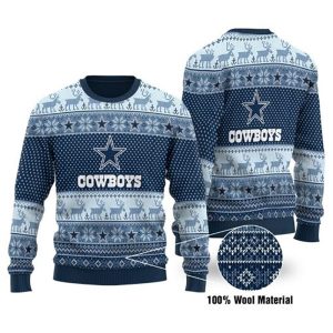 Dallas Cowboys Ugly Christmas Sweater Deer Pattern Gift For Fan – Cowboys Ugly Sweater