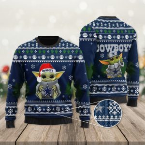 Dallas Cowboys Ugly Sweater – Dallas Cowboys Yoda Baby Love Christmas Sweater – Cowboys Ugly Sweater