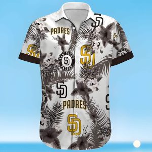 Dark Leaves White MLB Padres Hawaiian Shirt Baseball Fans Gift – Padres Hawaiian Shirt