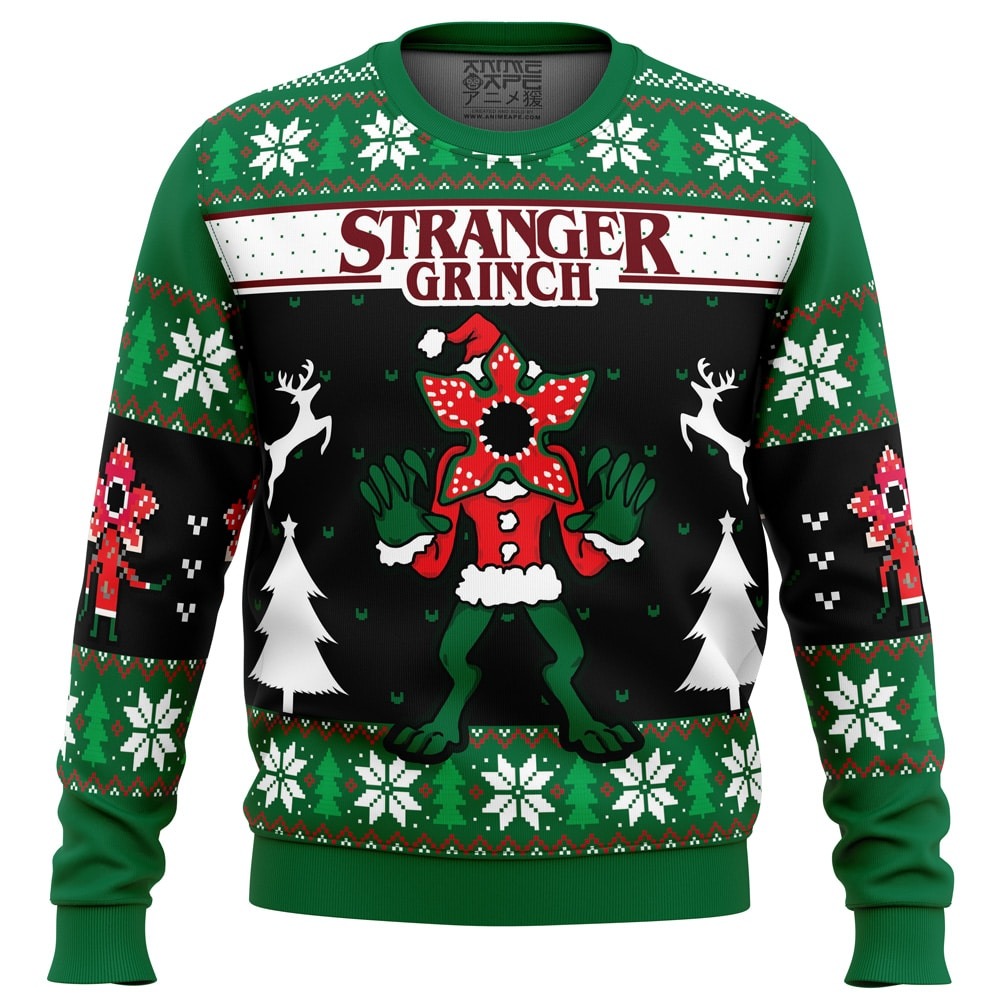 Demogorgon Stranger Grinch Ugly Christmas Sweater