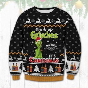 Drink Up Grinches Funny Grinch Ugly Christmas Sweater
