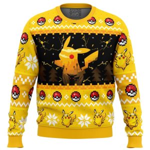 Electric Monster Pokemon Ugly Christmas Sweater 1