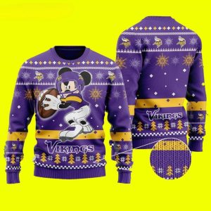 Funny Mickey Mouse Minnesota Vikings Disney Ugly Christmas Sweater