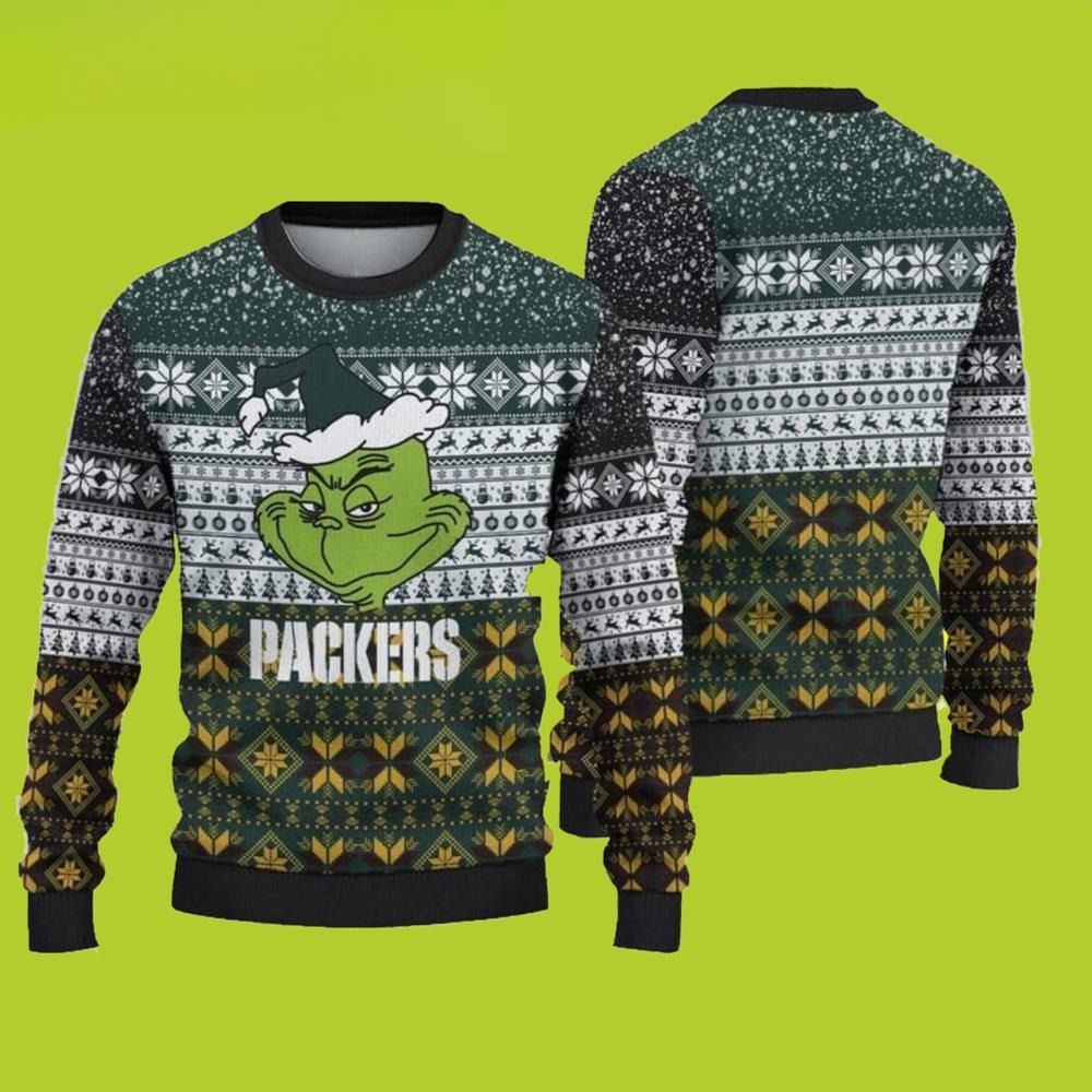 Grinch Ugly Christmas Sweater Green Bay Packers For Fans