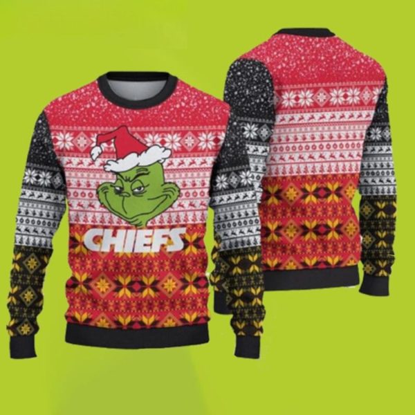 Grinch Ugly Sweater Kc Chiefs Christmas