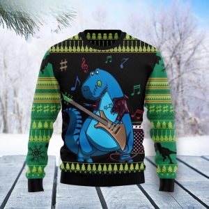 Guitar Funny Family Dinosaur Christmas Sweater Gifts