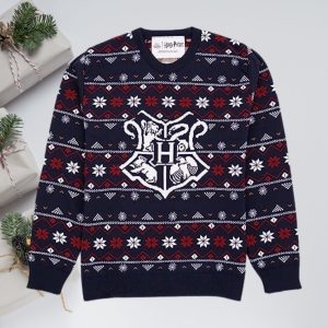 Harry Potter Adults Christmas Jumper Knitted Fairisle Sweater – Harry Potter Ugly Christmas Sweater