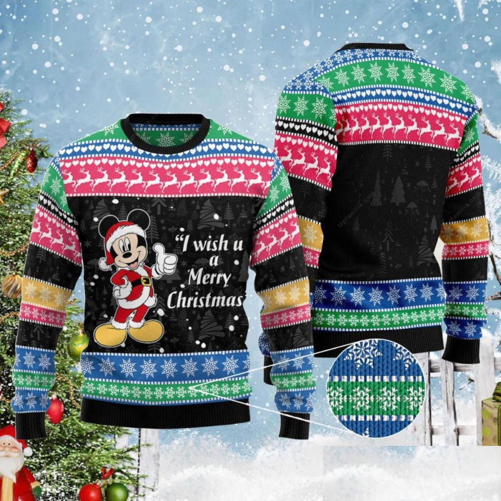 I Wish You A Merry Xmas Mickey Disney Ugly Christmas Sweater