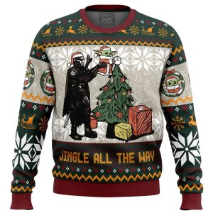 Jingle All The Way Mandalorian Star Wars Ugly Christmas Sweater 1