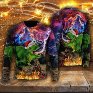 Jurassic Park Dinosaur Christmas Sweater Style