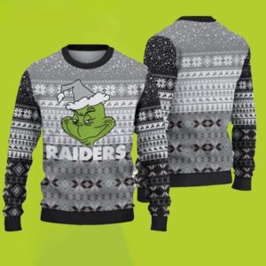 Las Vegas Raiders Grinch Ugly Christmas Sweater