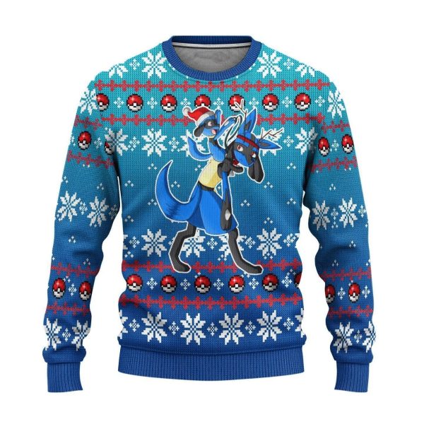 Lucario Anime Pokemon Christmas Sweater