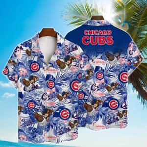 MLB Chicago Cubs Mascot And Hibiscus Pattern Hawaiian Shirt – Cubs Hawaiian Shirt