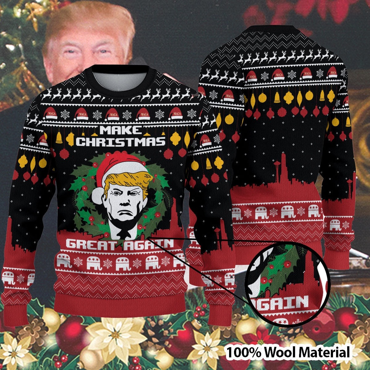 Make Christmas Great Again Trump Ugly Sweater