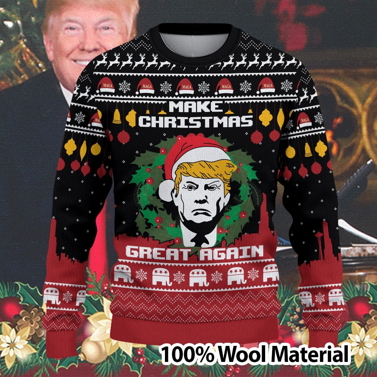 Make Christmas Great Again Trump Ugly Sweater