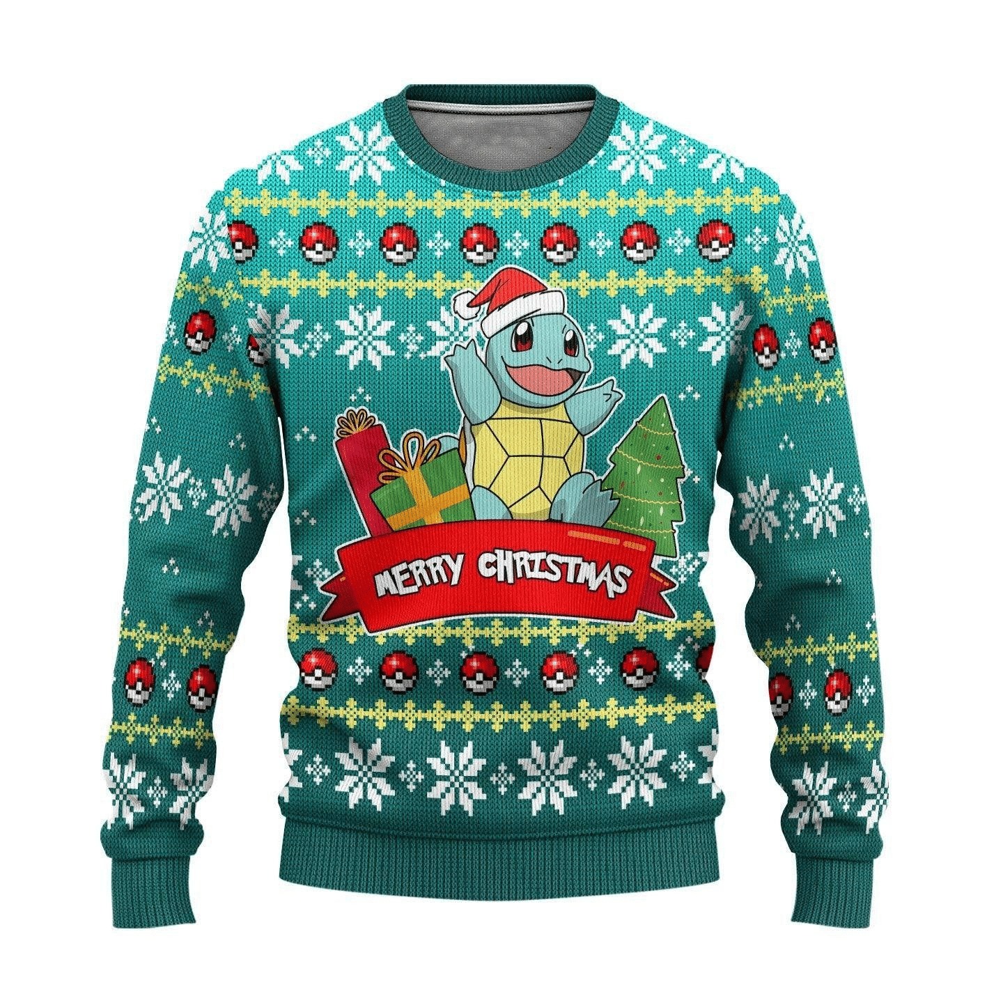 Merry Christmas Anime Squirtle Pokemon Ugly Sweater