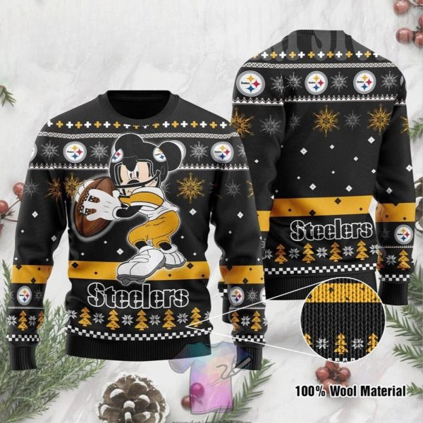 Mickey Cute Pittsburgh Steelers Disney Christmas Sweater