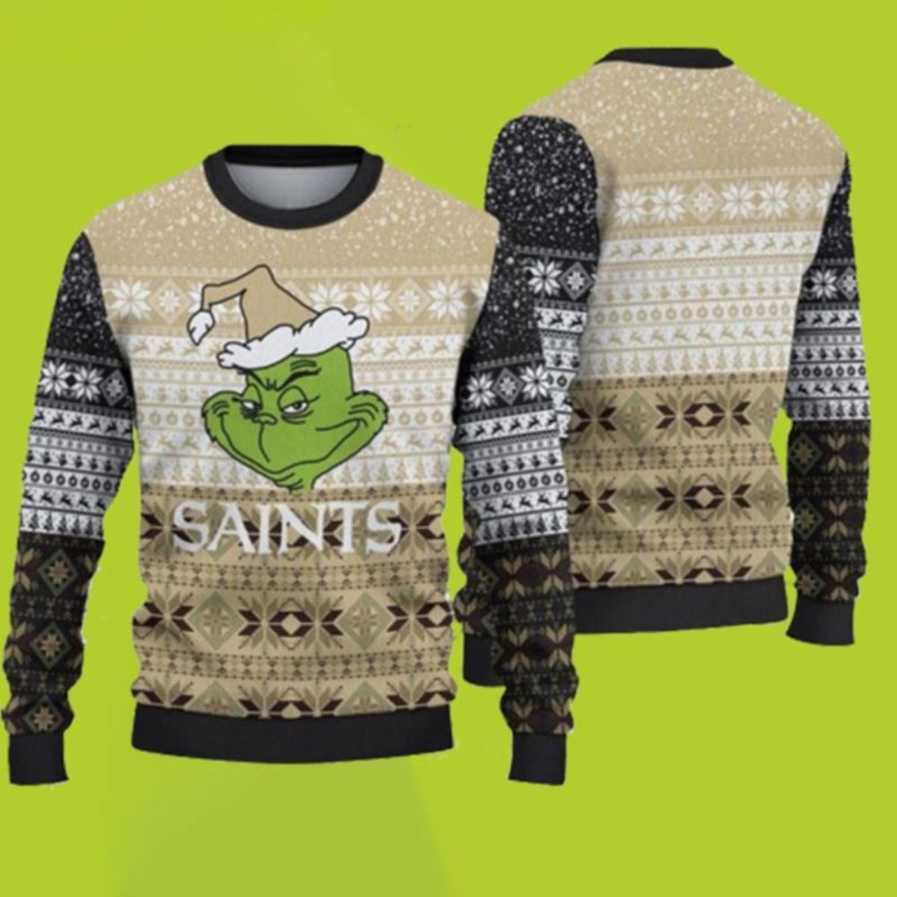 New Orleans Saints Grinch Christmas Ugly Sweater