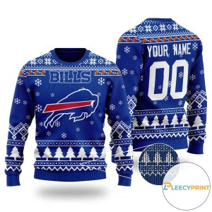 Personalized Buffalo Bills Custom Name Number Ugly Sweater – Buffalo Bills Christmas Sweater
