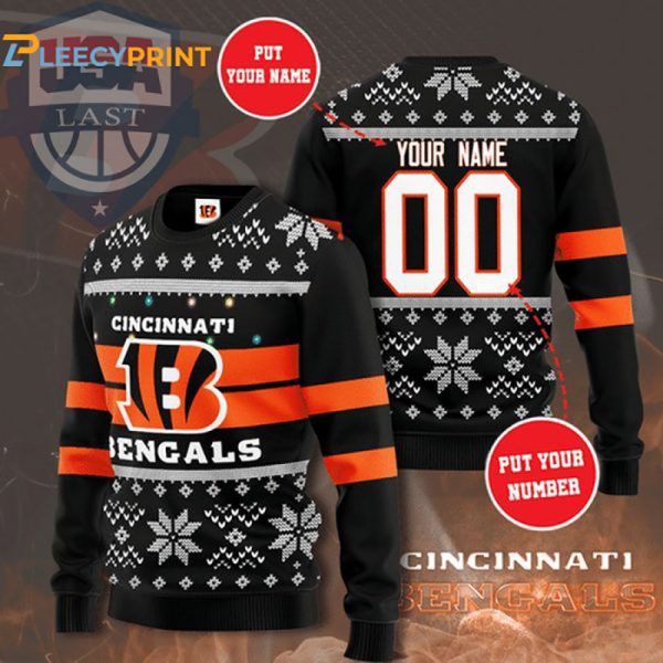 Personalized Cincinnati Bengals NFL Ugly Sweater – Cincinnati Bengals Gifts – Bengals Ugly Sweater