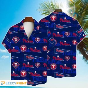Philadelphia Phillies Major League Baseball Simple Pattern 3D Print Hawaiian Shirt For Fans