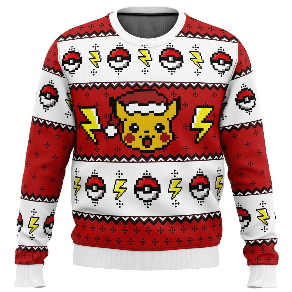 Pikachu Face Anime Pokemon Christmas Sweater
