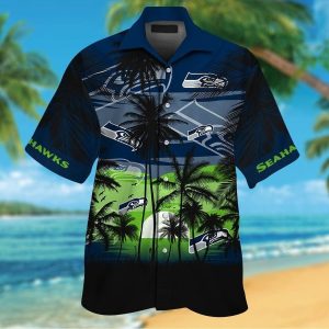 Short Sleeve Button Up Tropical Seattle Seahawks Hawaiian Shirt