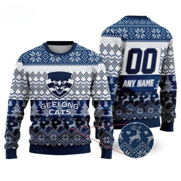Special AFL Geelong Cats Ugly Christmas Sweater