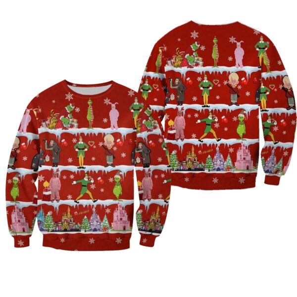 Ugly Grinch Christmas Sweater The Pattern Xmas Red 2023