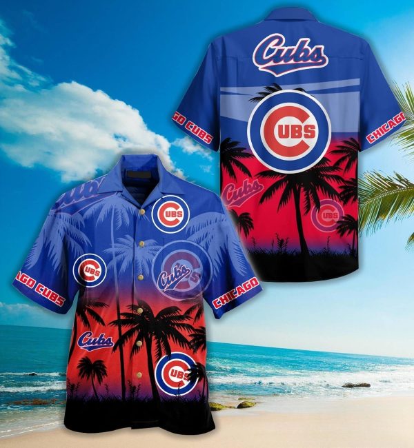 Vintage MLB Chicago Cubs Hawaiian Shirt Sunset Palm Island – Cubs Hawaiian Shirt