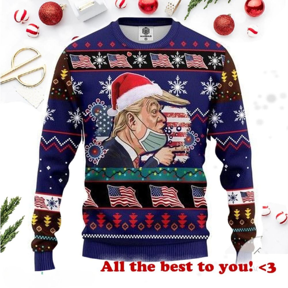 Wearing Facemask Knitting Pattern Trump Ugly Sweater