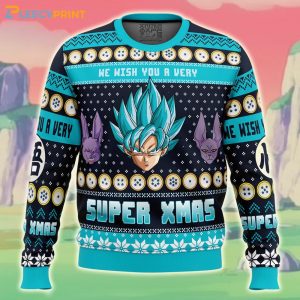 A Very Saiyan Christmas Dragon Ball Z Xmas Ugly Christmas Sweater