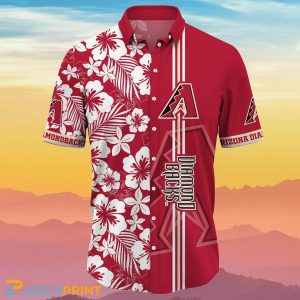 Arizona Diamondbacks MLB Hibiscus Flower Red Hawaiian Shirt Summer 1 1