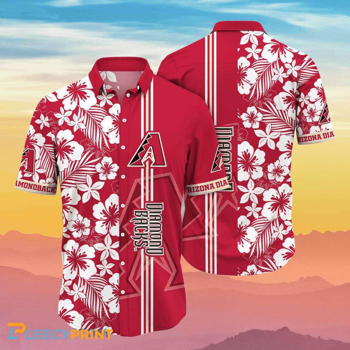 Arizona Diamondbacks MLB Hibiscus Flower Red Hawaiian Shirt Summer