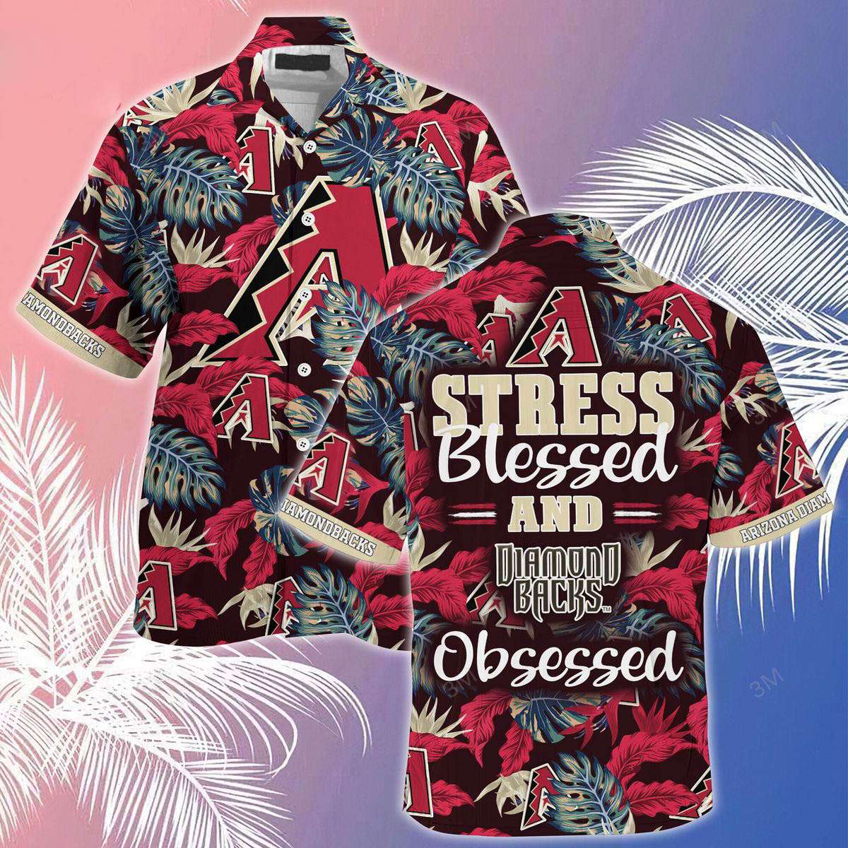 Arizona Diamondbacks MLB-Summer Hawaiian Shirt, Stress Blessed Obsessed For Fans
