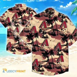 Arizona Diamondbacks Summer Pattern Palm Hawaiian Shirt 1 1