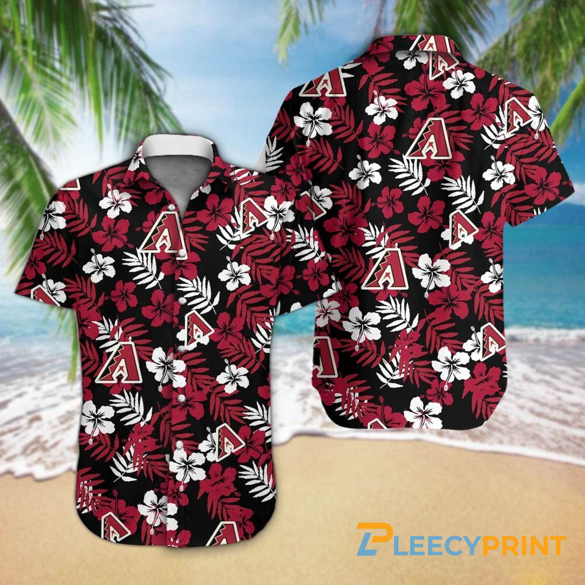 Arizona Diamondbacks Trending Tropical Black Hawaiian Shirt